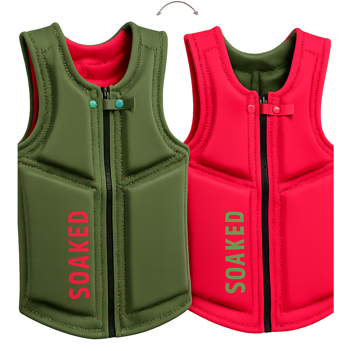 Sports vest for kids - EXPLORER COLLECTION GREEN_RED