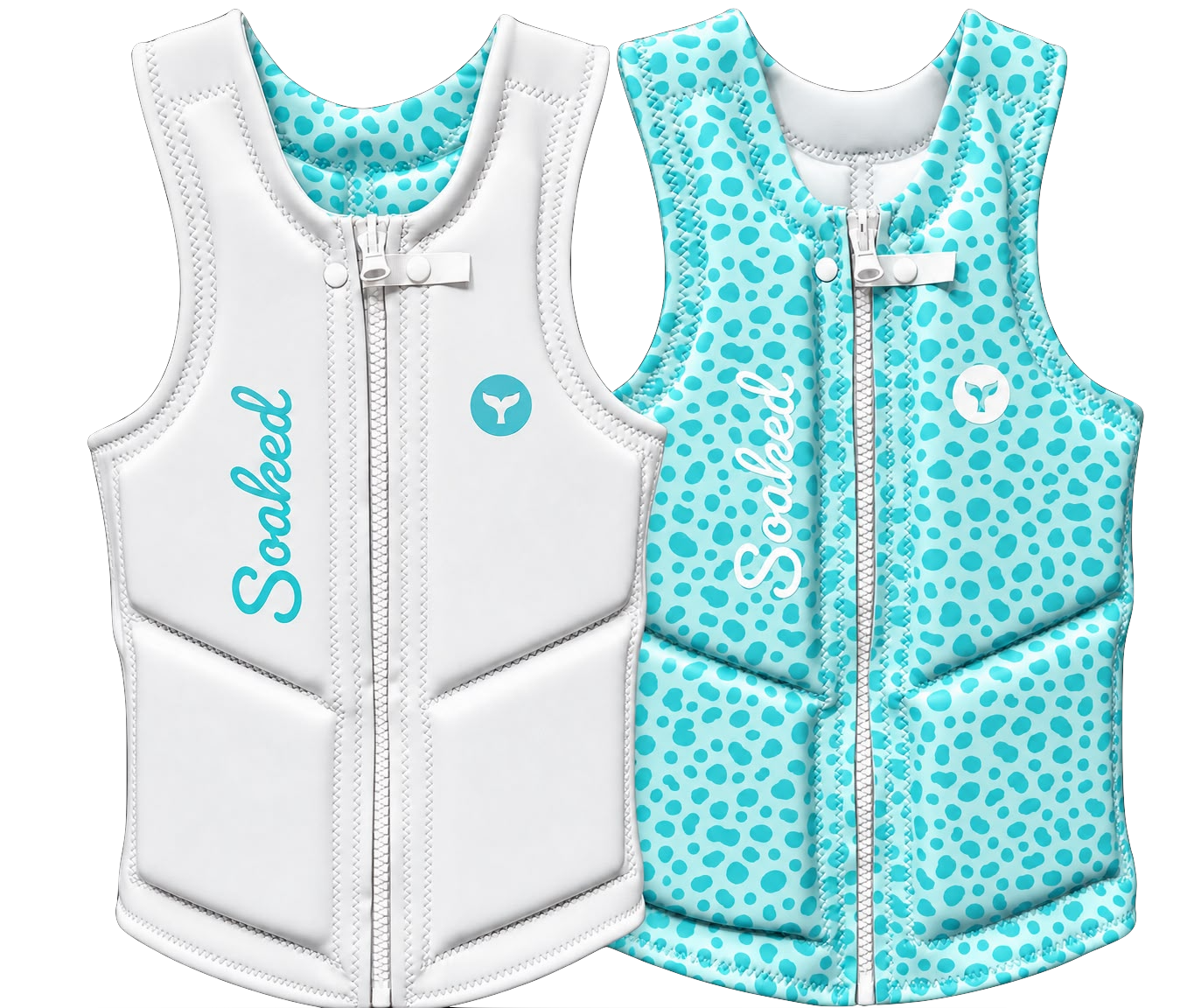 2027 Kids SPORTS VEST “PARADISE COLLECTION” WHITE AQUA DROPS