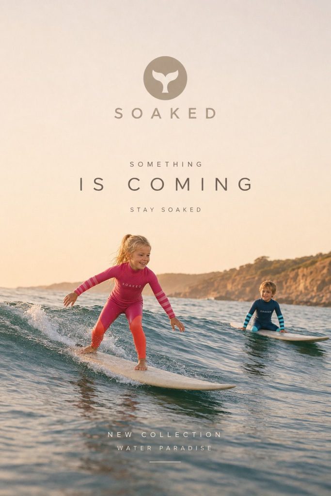 Soaked wetsuits surf kids